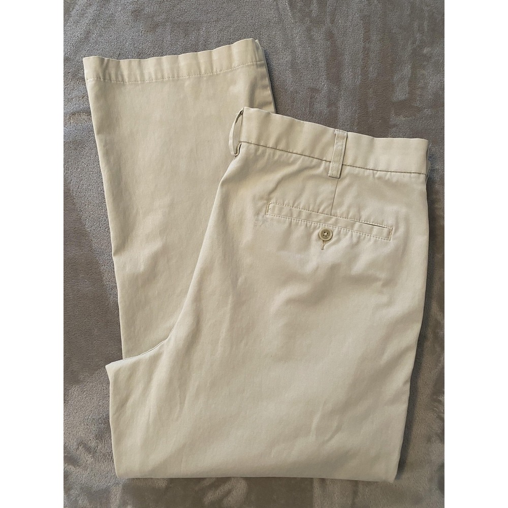 Croft & Barrow Pants Mens 36x29 Beige Classic Fit Chino Flat Front Casual Office